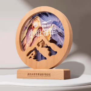 實木水晶獎座